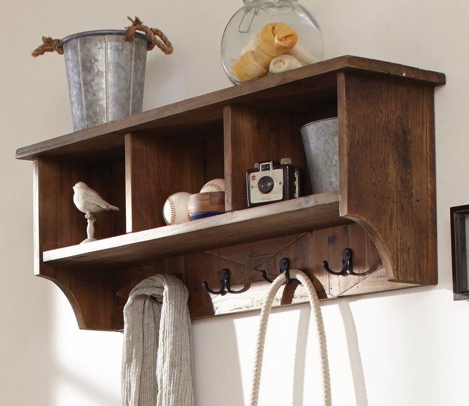 Rustic Natural Wood Wall Mounted Coat Rack Reviews Birch Lane